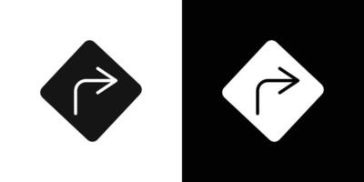 Turn to the Right Icon Flat fill set collection vector