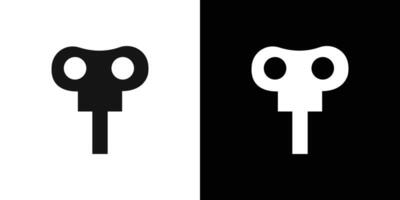 Wind up key icon Flat fill set collection vector