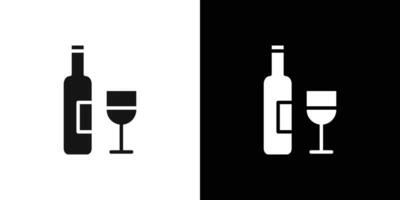 Wine icon Flat fill set collection vector
