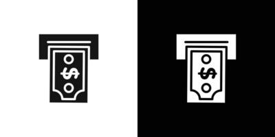 Withdraw Money in ATM icon Flat fill set collection vector
