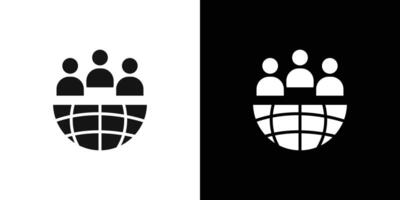 World population icon Flat fill set collection vector
