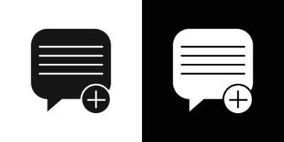 Add chat icon flat line symbol set. vector