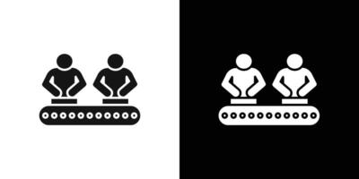 Assembly line icon flat line symbol set. vector