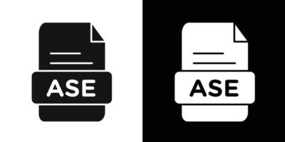 ASE File Document Icon flat line symbol set. vector