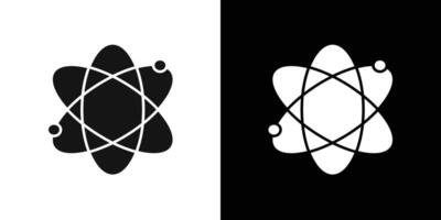 Atom scientific icon flat line symbol set. vector