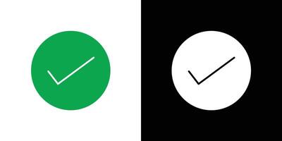 Check sign icon flat line symbol set. vector