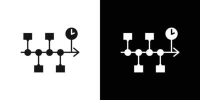 Chronology icon flat line symbol set. vector