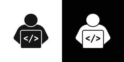 coding icon flat line symbol set. vector