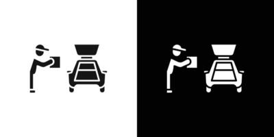 Curbside pickup icon flat line symbol set. vector