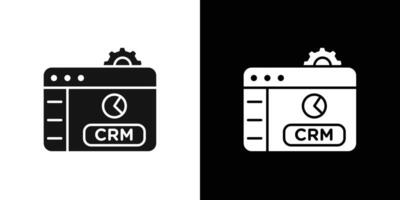 crm icon flat line symbol set. vector