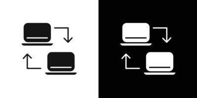 Data transferring icon flat line symbol set. vector