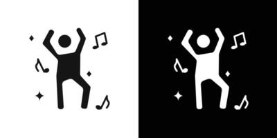 dance icon flat line symbol set. vector