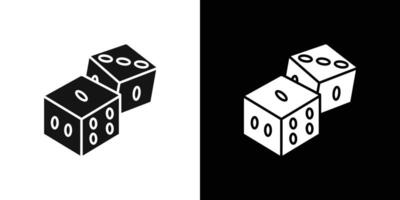 Dice games icon flat line symbol set. vector