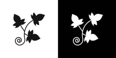 English ivy icon flat line symbol set. vector