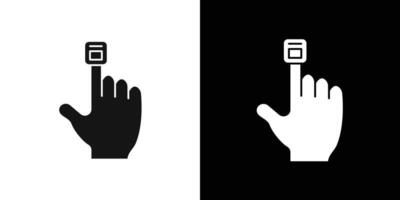Fingertip pulse oximeter icon flat line symbol set. vector