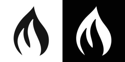 Flame fire icon flat line symbol set. vector