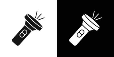 Flashlight icon flat line symbol set. vector