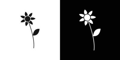 Flower icon flat line symbol set. vector