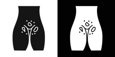 Genital rash icon flat line symbol set. vector