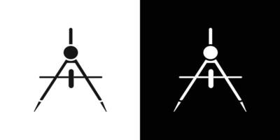 geometric compass icon flat line symbol set. vector
