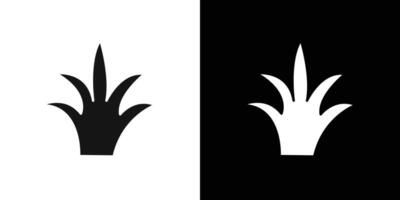 Grass icon flat line symbol set. vector