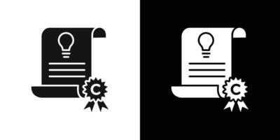 Intellectual property and copyright icon flat line symbol set. vector