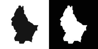 Luxembourg country map icon flat line symbol set. vector
