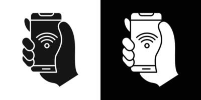 Mobile Internet icon flat line symbol set. vector