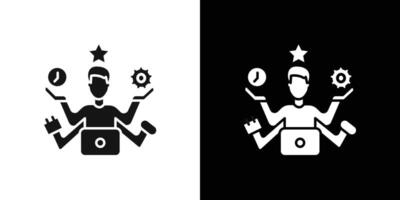 Multitasking icon flat line symbol set. vector