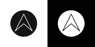 Navigator arrow icon flat line symbol set. vector