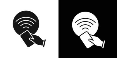 NFC wireless payment icon flat line symbol set. vector