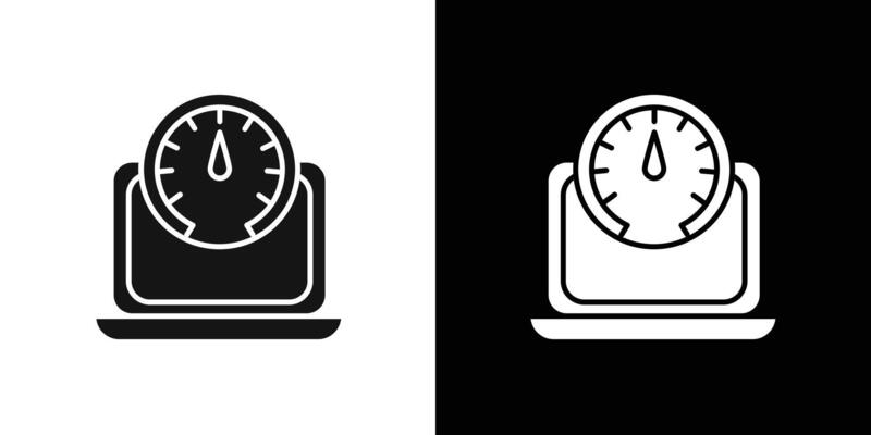 Network speed test icon flat line symbol set.