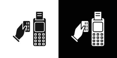 Payment terminal icon flat line symbol set. vector