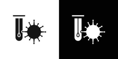 PCR test icon flat line symbol set. vector