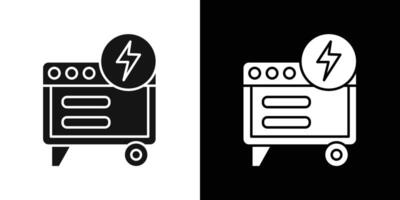 Portable power generator icon flat line symbol set. vector
