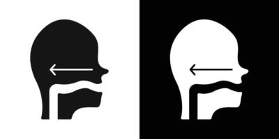 Swallowing reflex icon flat line symbol set. vector