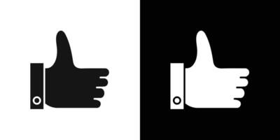 Thumbs Up icon flat line symbol set. vector