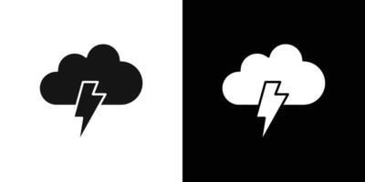 Thunder lightning icon flat line symbol set. vector