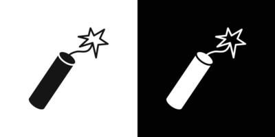 TNT dynamite icon flat line symbol set. vector