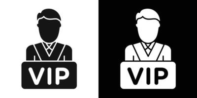 vip person icon flat line symbol set. vector