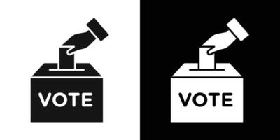 voting ballot box icon flat line symbol set. vector