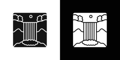 waterfall icon flat line symbol set. vector