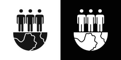 World population icon flat line symbol set. vector
