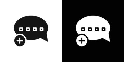 Add chat icon flat line symbol set. vector