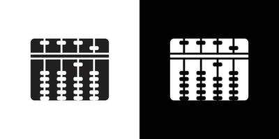 Abacus icon Flat set outline vector
