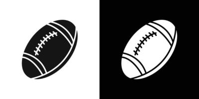 American Rugby ball icon Flat set outline vector