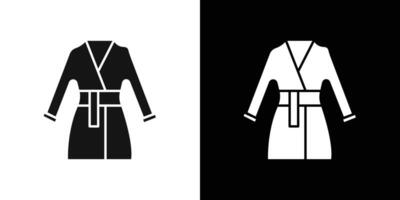 bathrobe icon Flat set outline vector