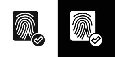 Biometric icon Flat set outline vector