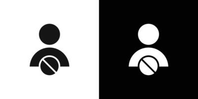 Block User Icon Flat set outline vector