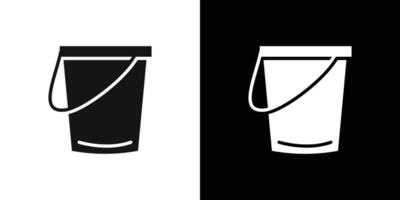 bucket icon Flat set outline vector